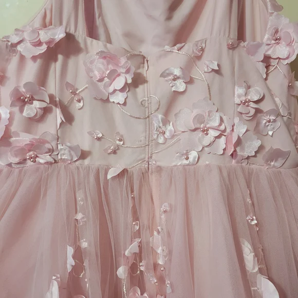 JessaKae Light Pink Dress with Flowers - Picture 6 of 8